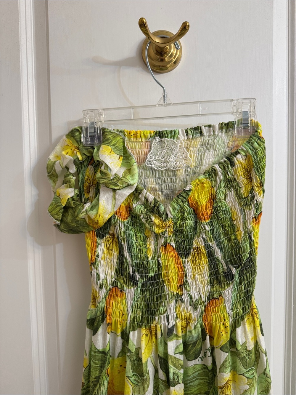 Luisa Positano - Lemon Print Smocked Maxi Dress - Picture 3 of 4